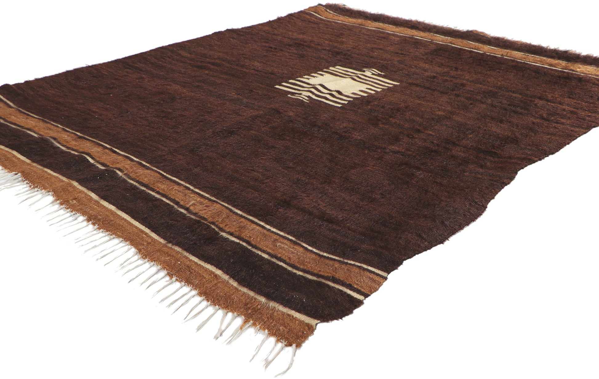 4 x 5 Turkish Angora Wool Kilim Rug 53854