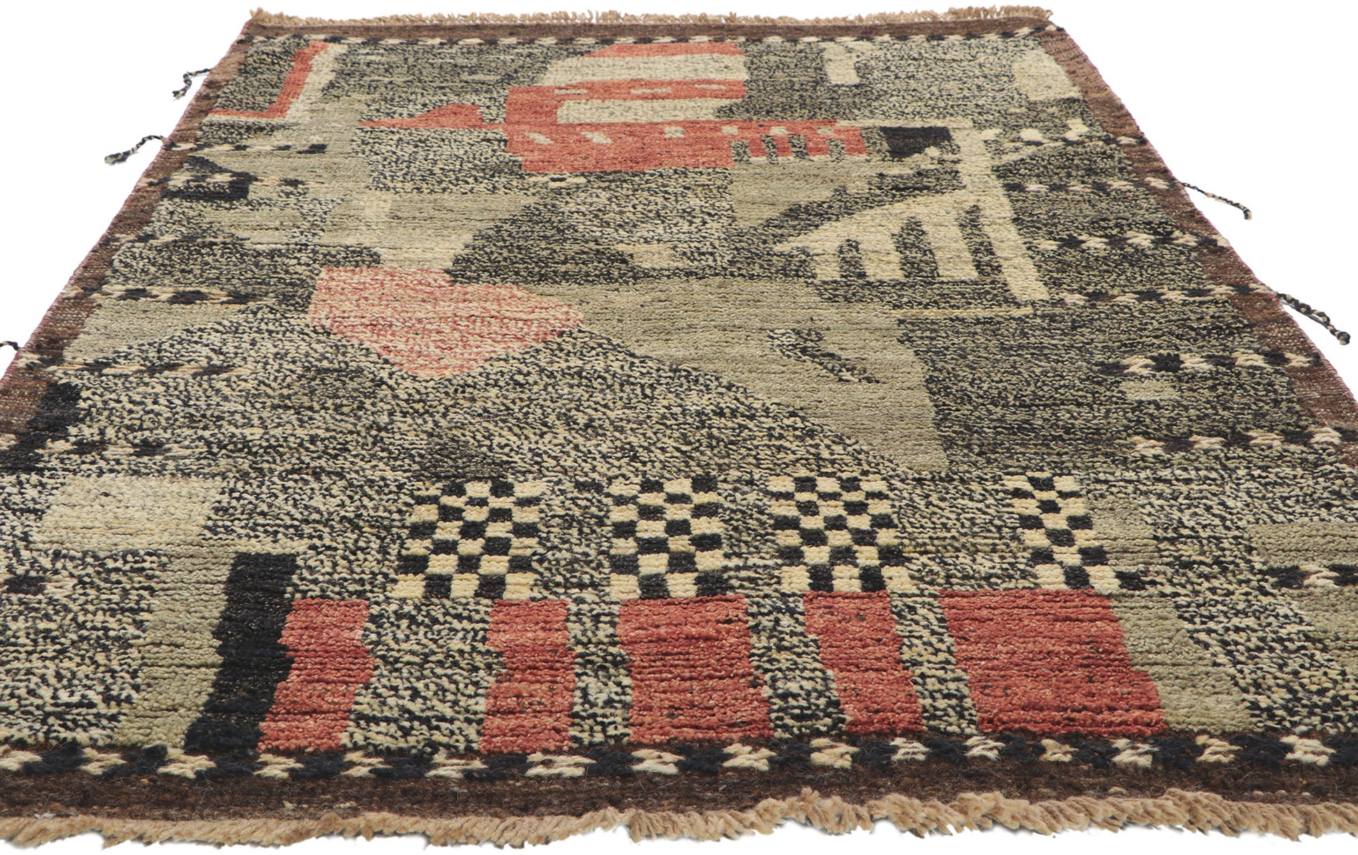 4 x 6 Modern Bauhaus Moroccan Rug 80718