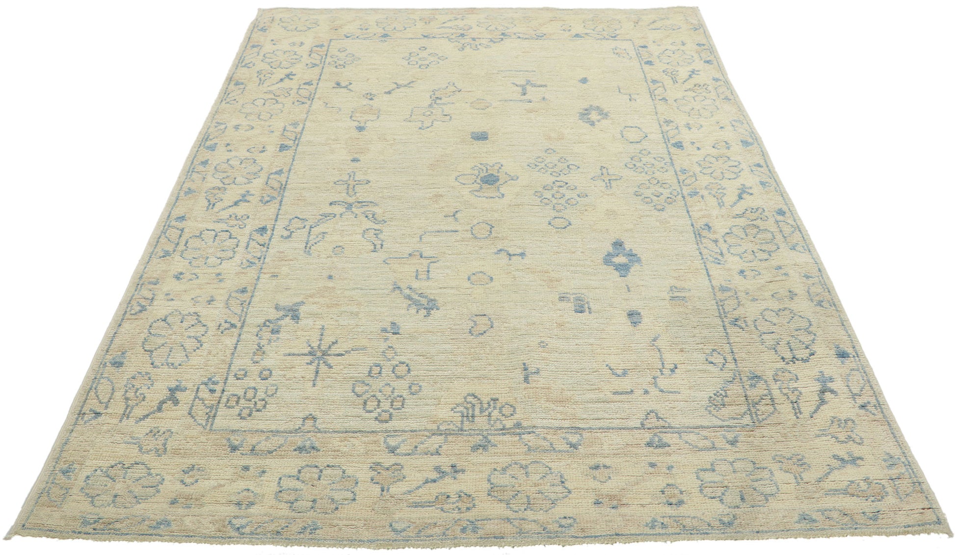 4 x 6 Colorful Pastel Oushak Rug 80882