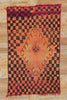 4 x 6 Vintage Orange Boujad Moroccan Rug 78406