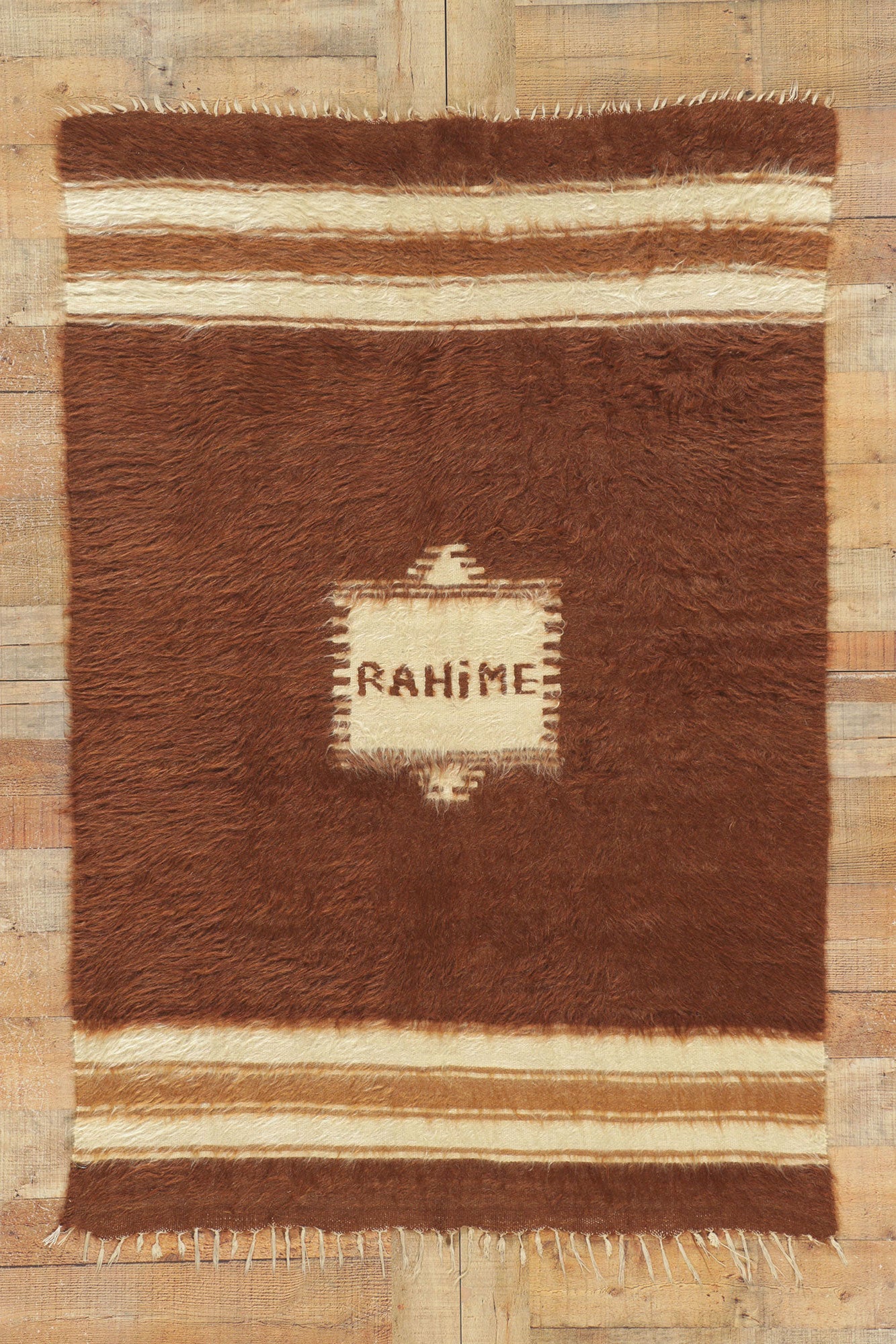 4 x 6 Turkish Angora Wool Kilim Rug 53842