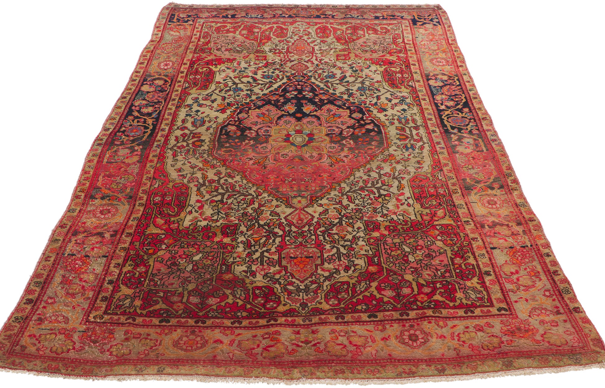 4 x 7 Antique Persian Sarouk Farahan Rug 61112