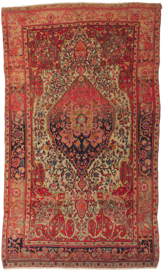 4 x 7 Antique Persian Sarouk Farahan Rug 61112
