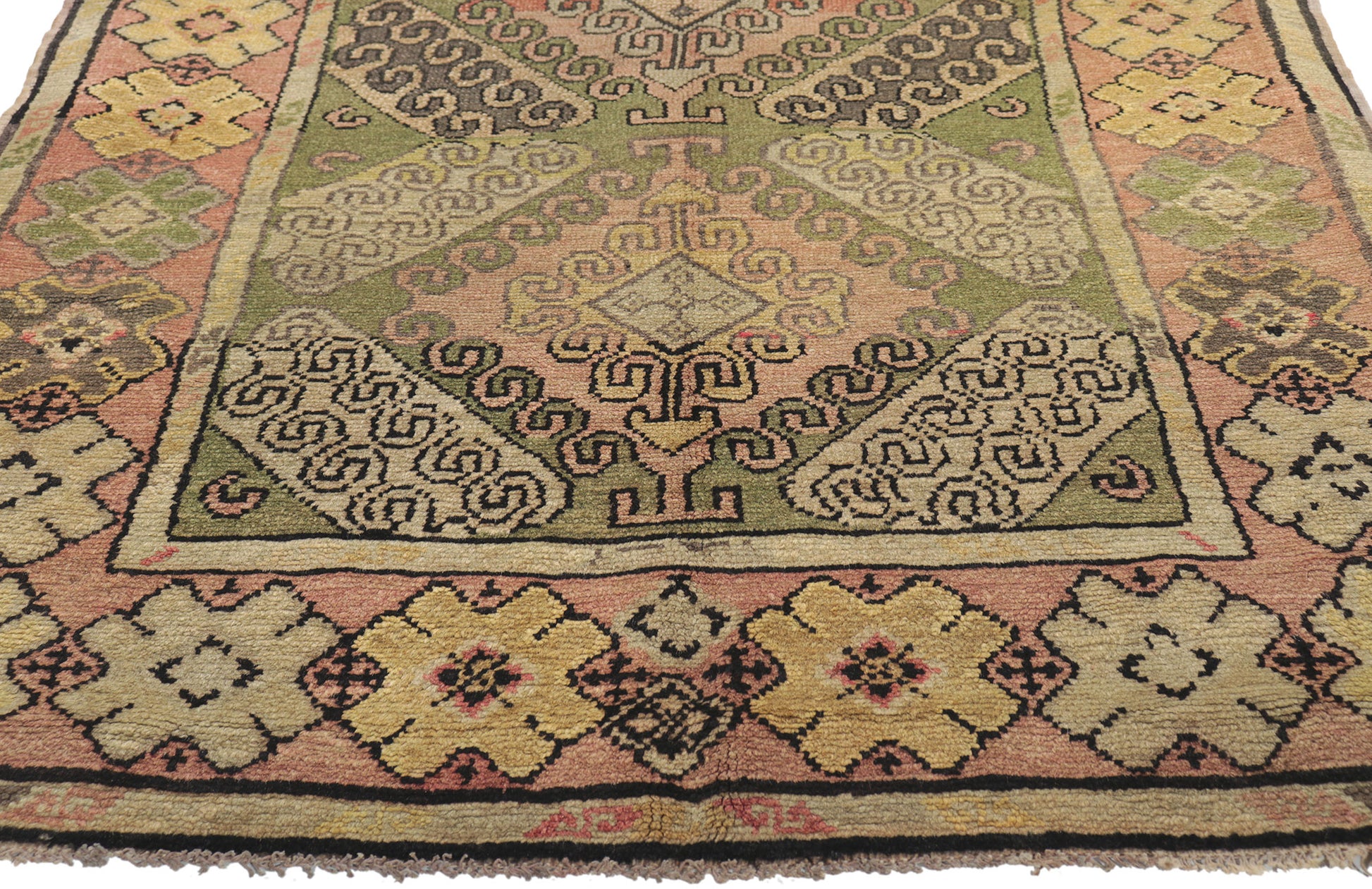 4 x 7 Antique Turkish Oushak Rug 73965
