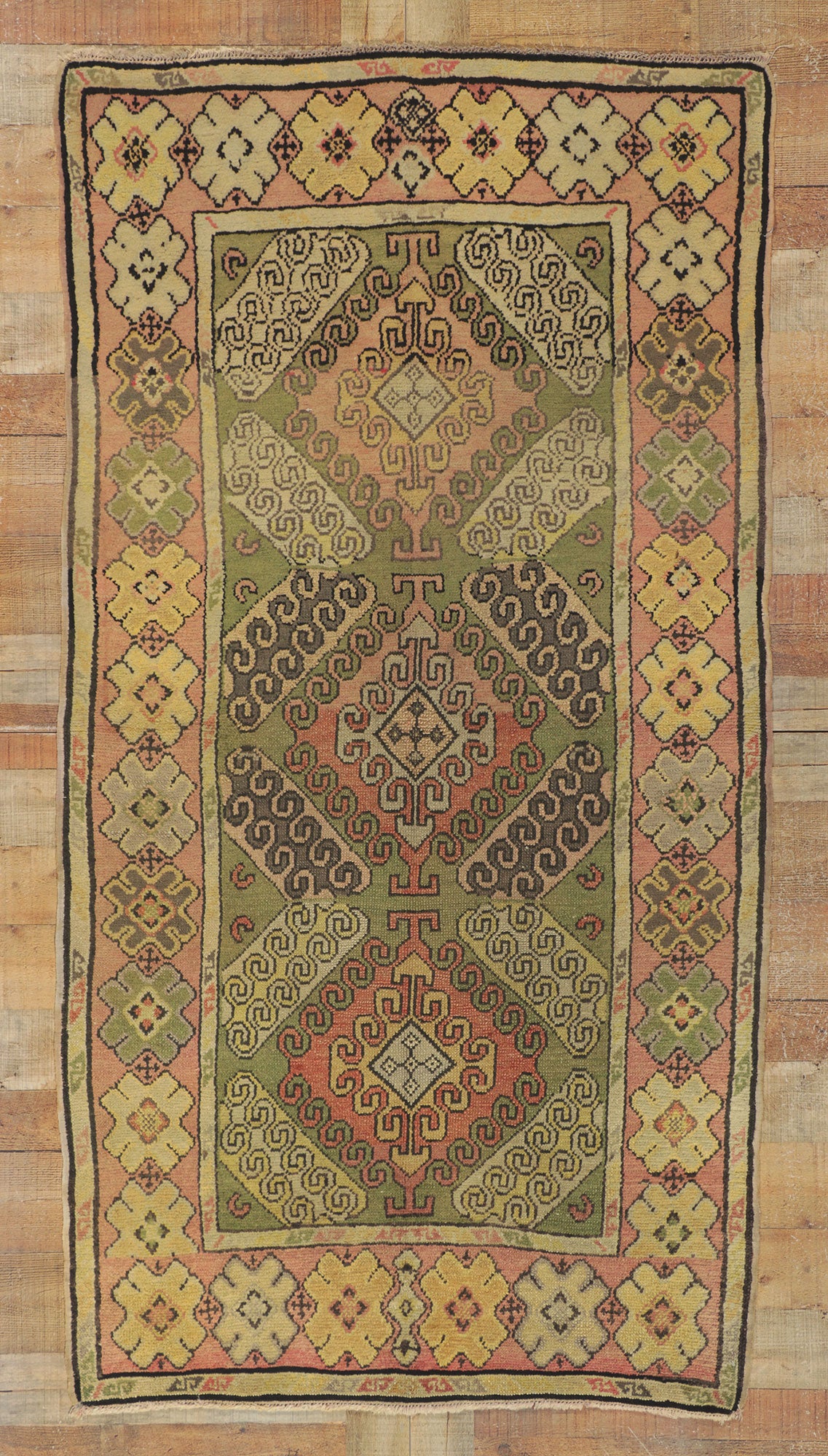4 x 7 Antique Turkish Oushak Rug 73965