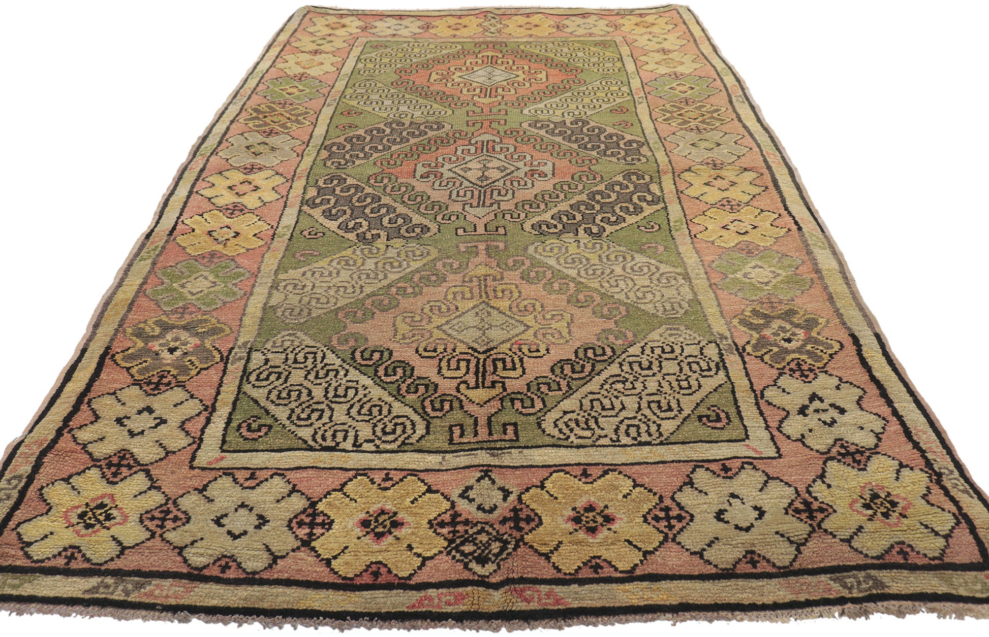 4 x 7 Antique Turkish Oushak Rug 73965