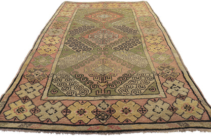 4 x 7 Antique Turkish Oushak Rug 73965
