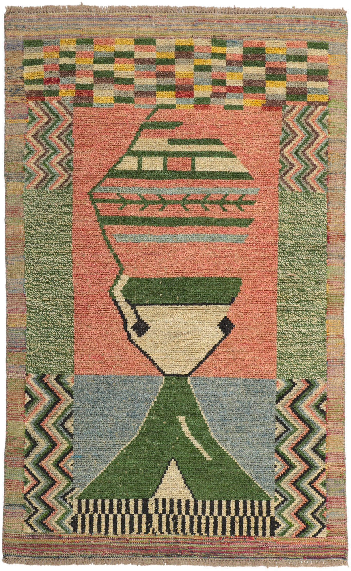 4 x 7 Contemporary Moroccan Textured Rug 80717