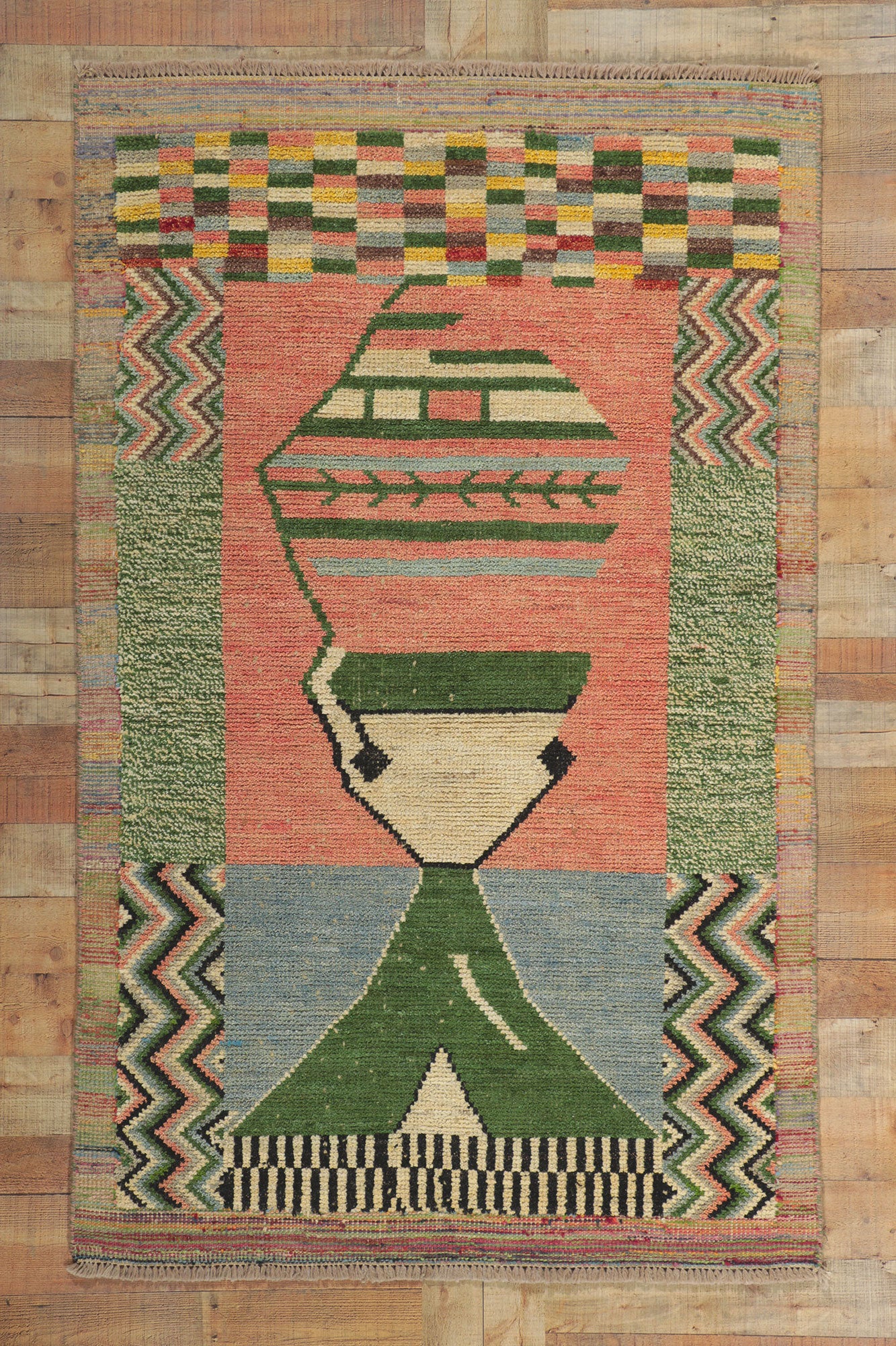 4 x 7 Contemporary Moroccan Textured Rug 80717