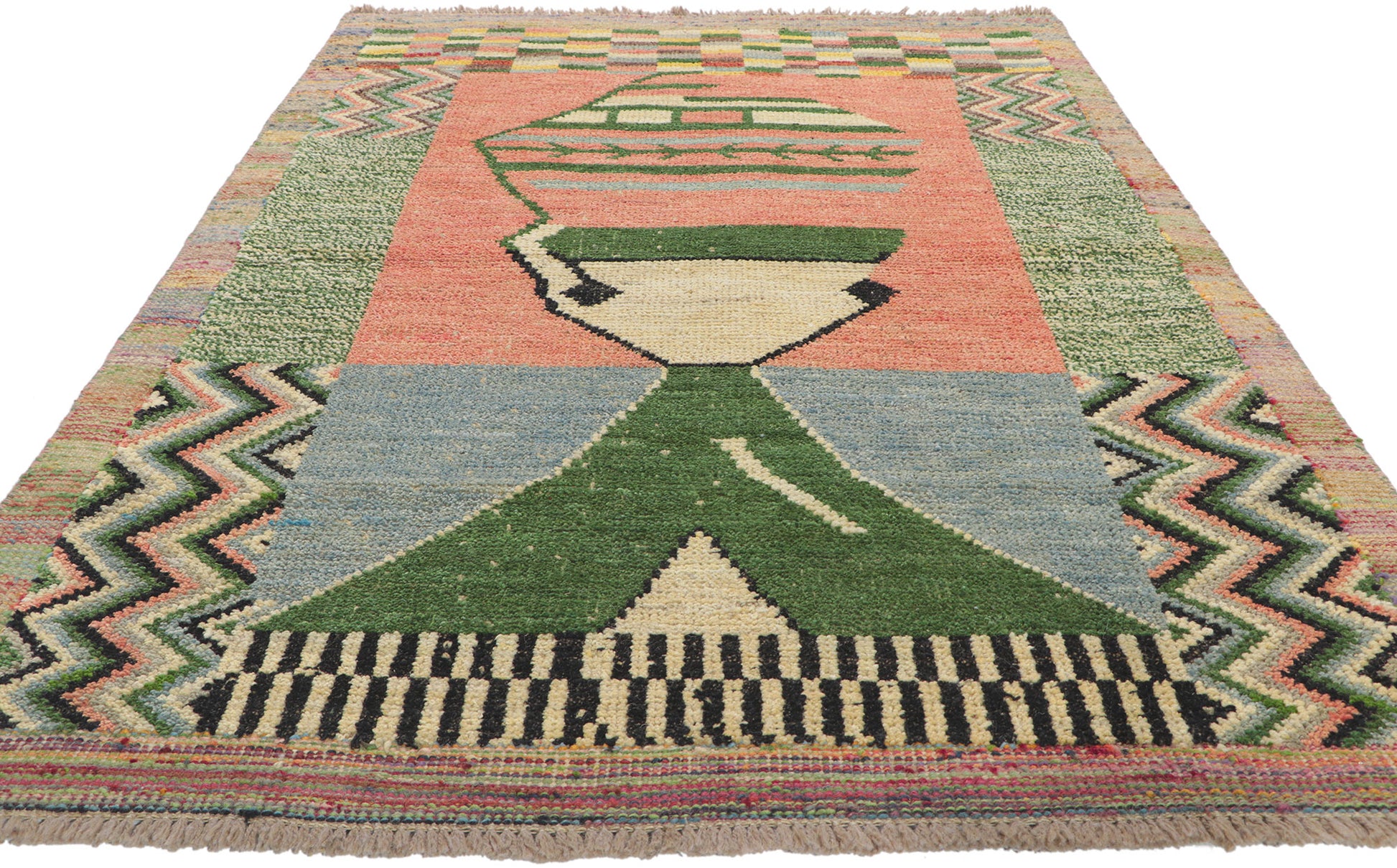4 x 7 Contemporary Moroccan Textured Rug 80717