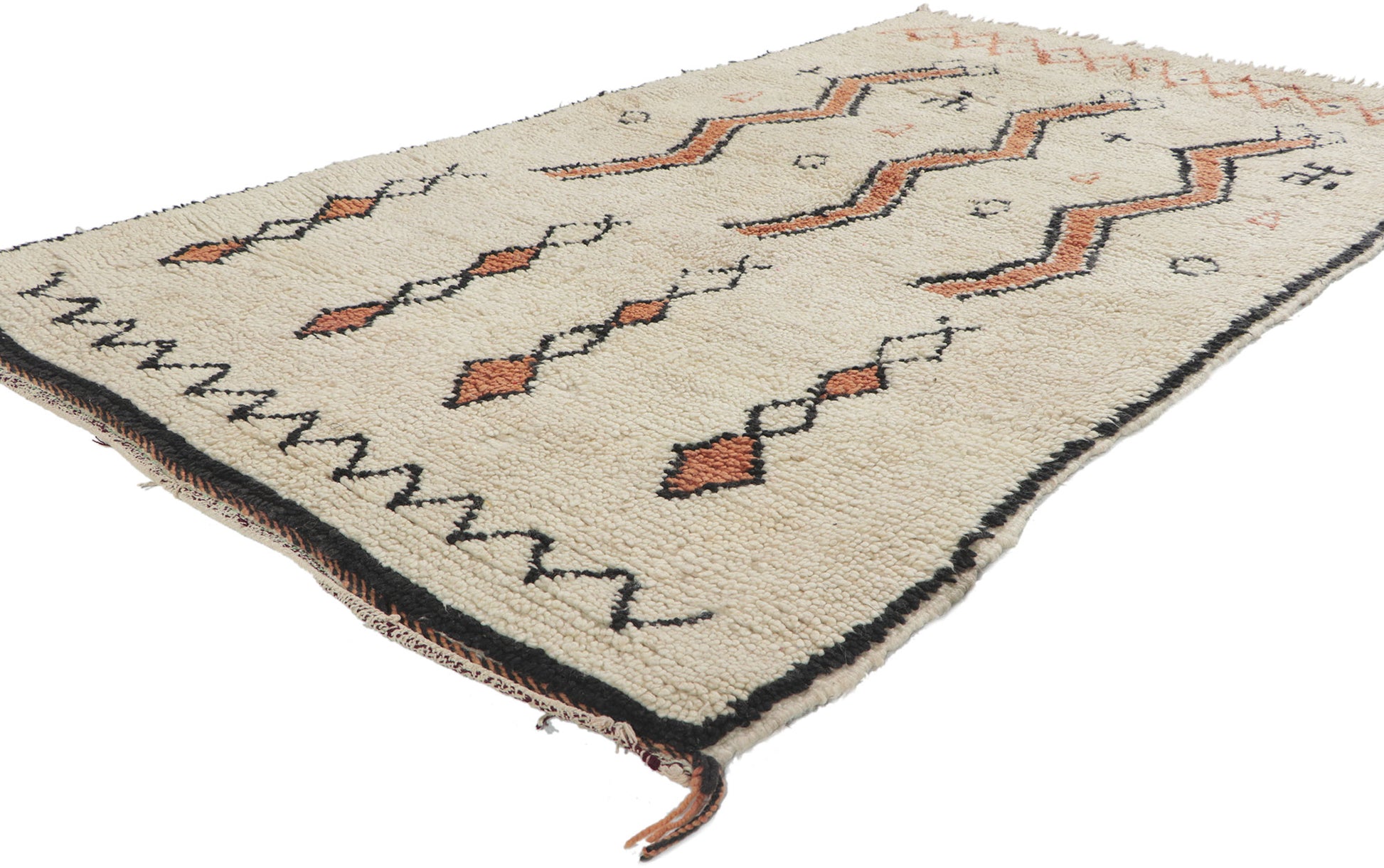 4 x 7 Vintage Moroccan Beni Ourain Rug 78401
