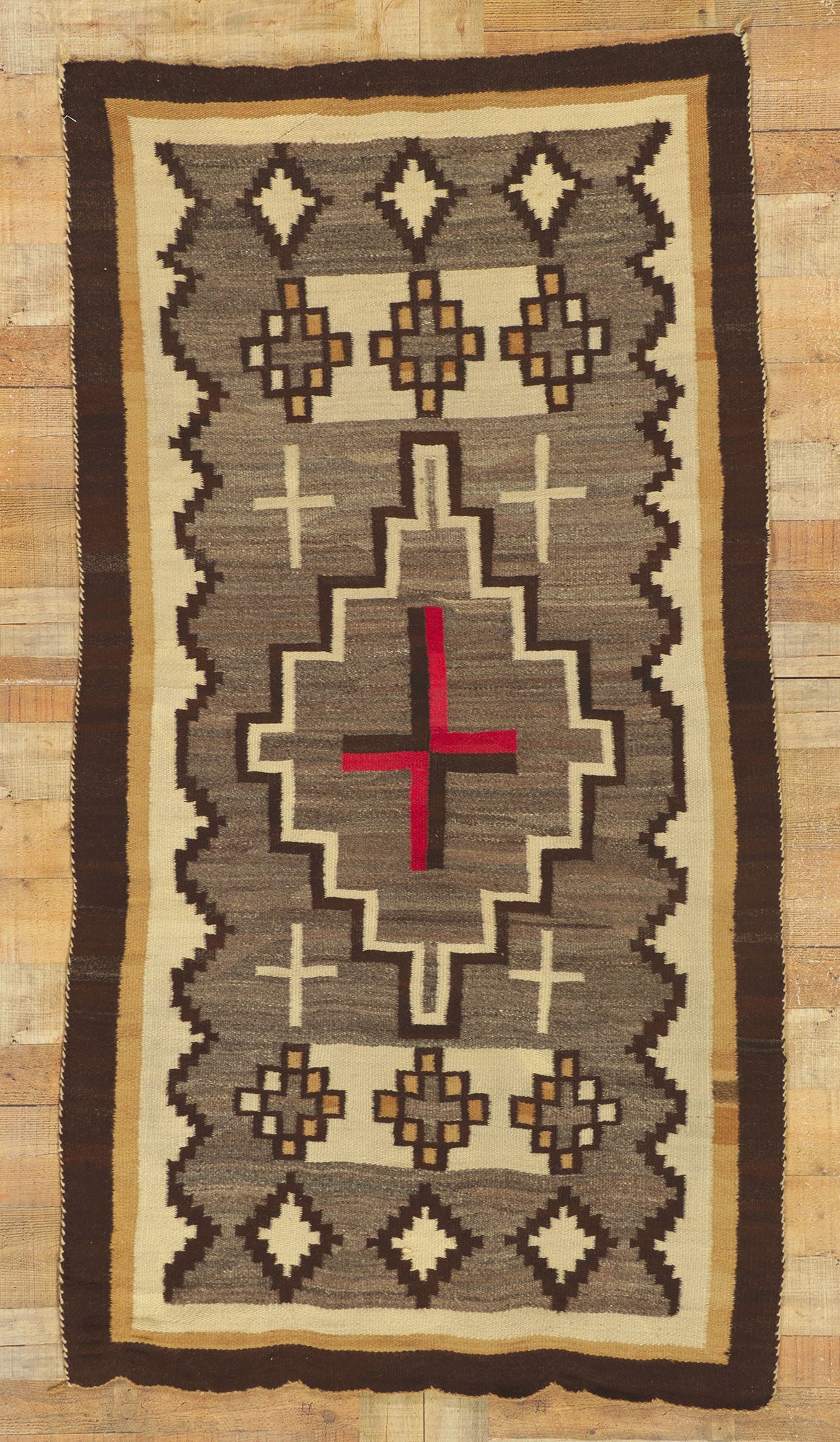 4 x 7 Vintage Ganado Navajo Rug 78351