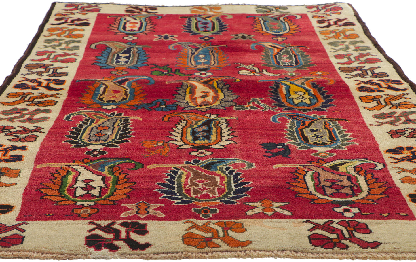 4 x 7 Vintage Persian Shiraz Rug 61161