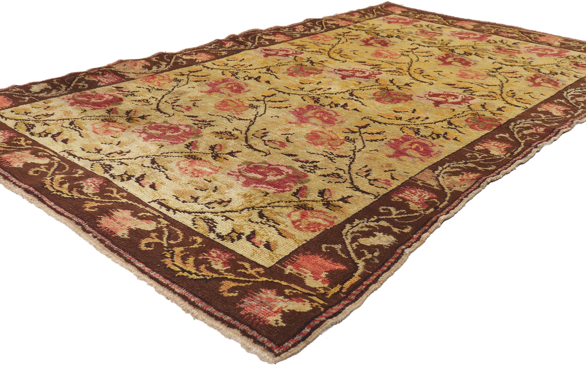 4 x 7 Vintage Turkish Oushak Rug 50093