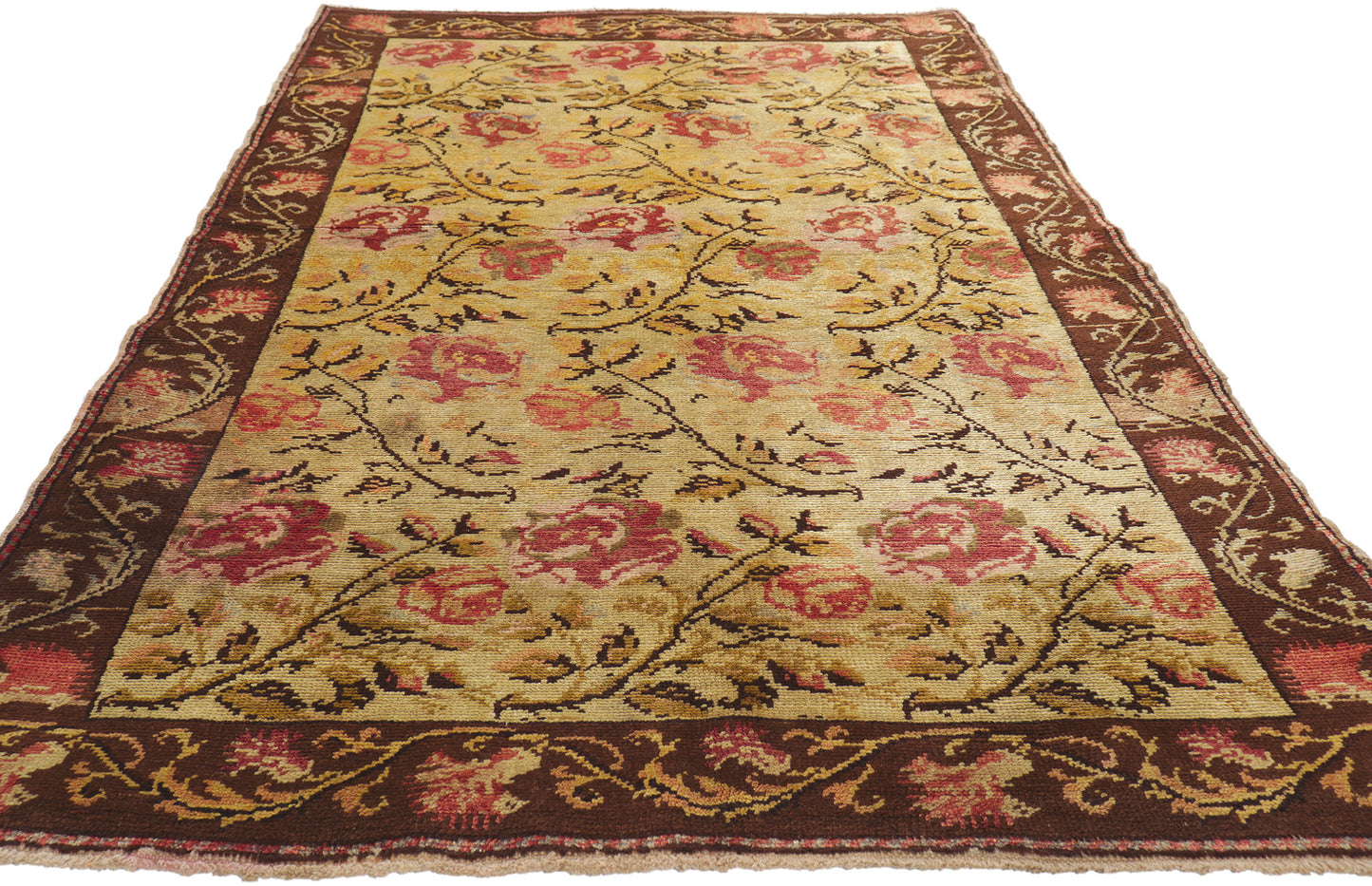 4 x 7 Vintage Turkish Oushak Rug 50093