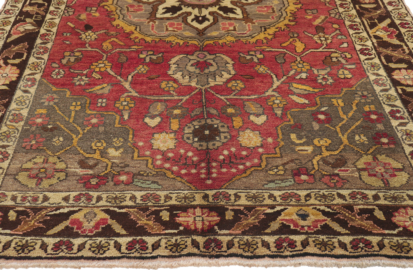 4 x 7 Vintage Turkish Oushak Rug 50096