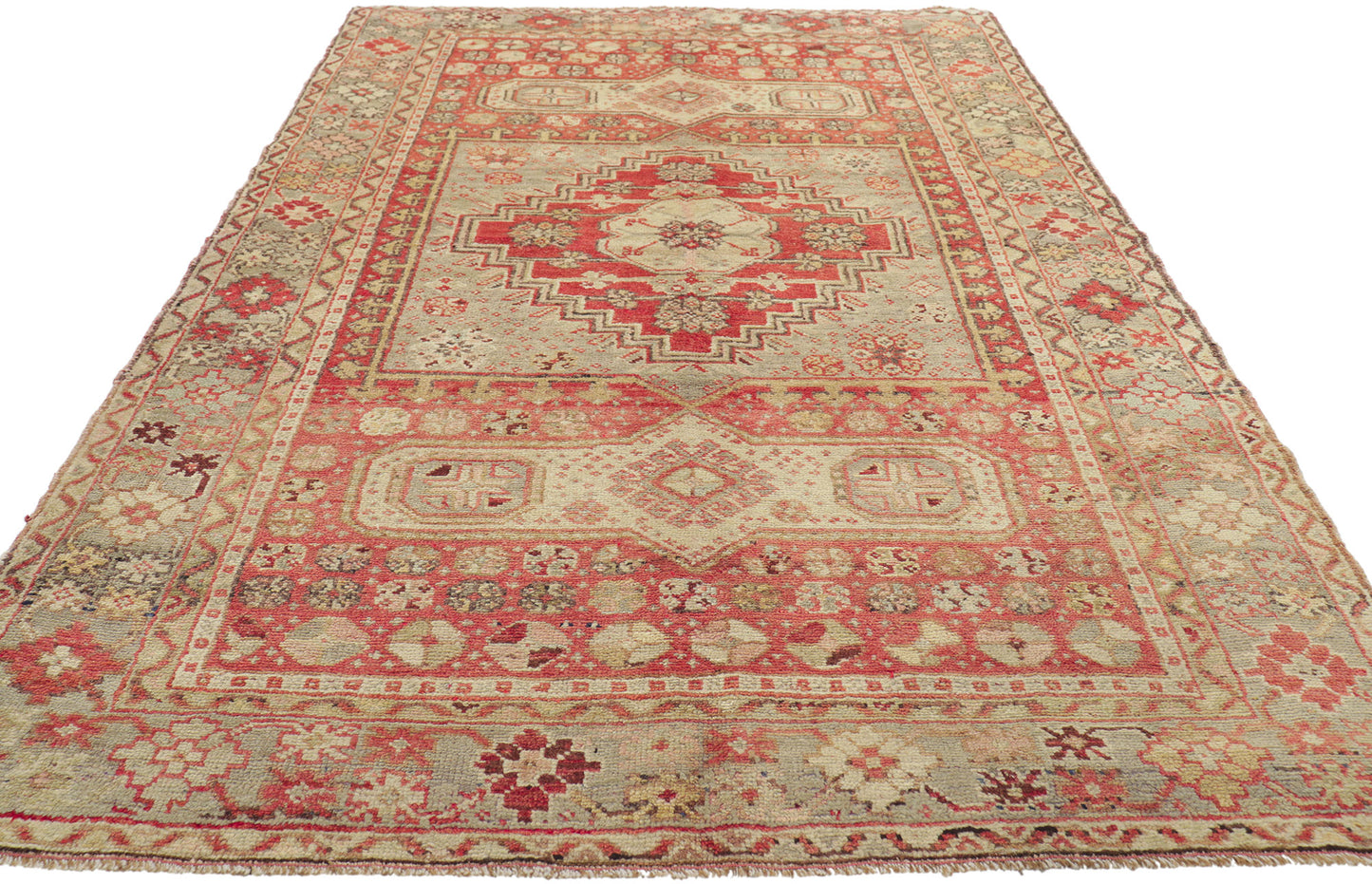 4 x 7 Vintage Turkish Oushak Rug 50654