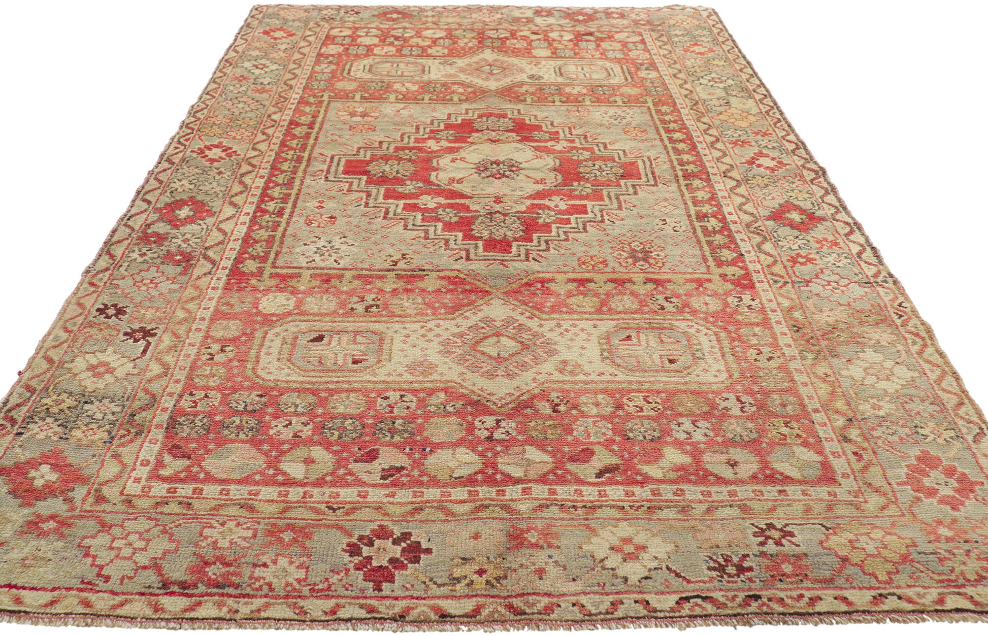 4 x 7 Vintage Turkish Oushak Rug 50654