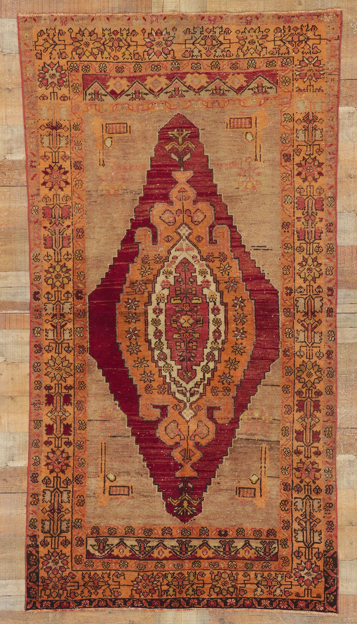 4 x 7 Vintage Turkish Oushak Rug 51704