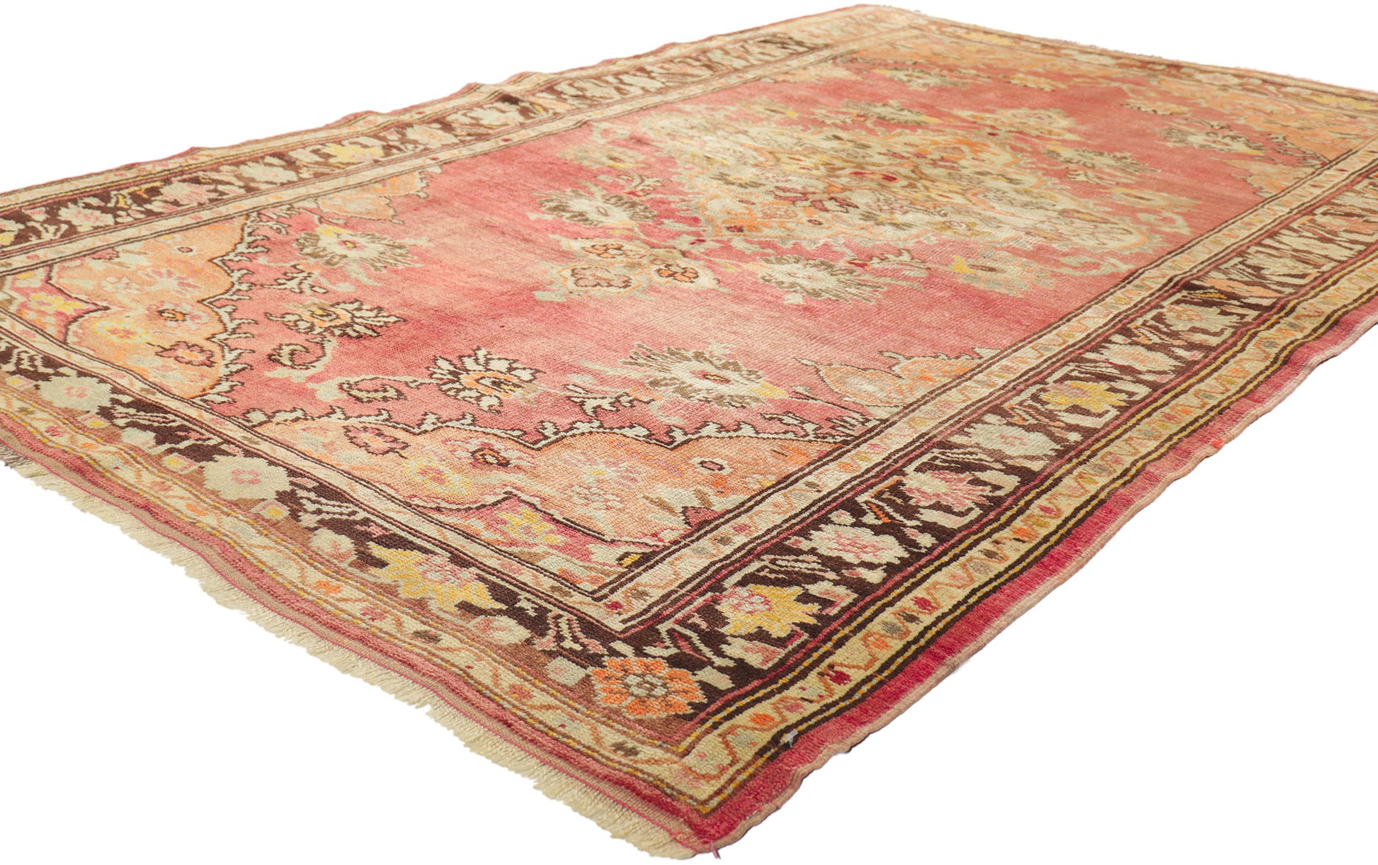 4 x 7 Vintage Turkish Oushak Rug 73640