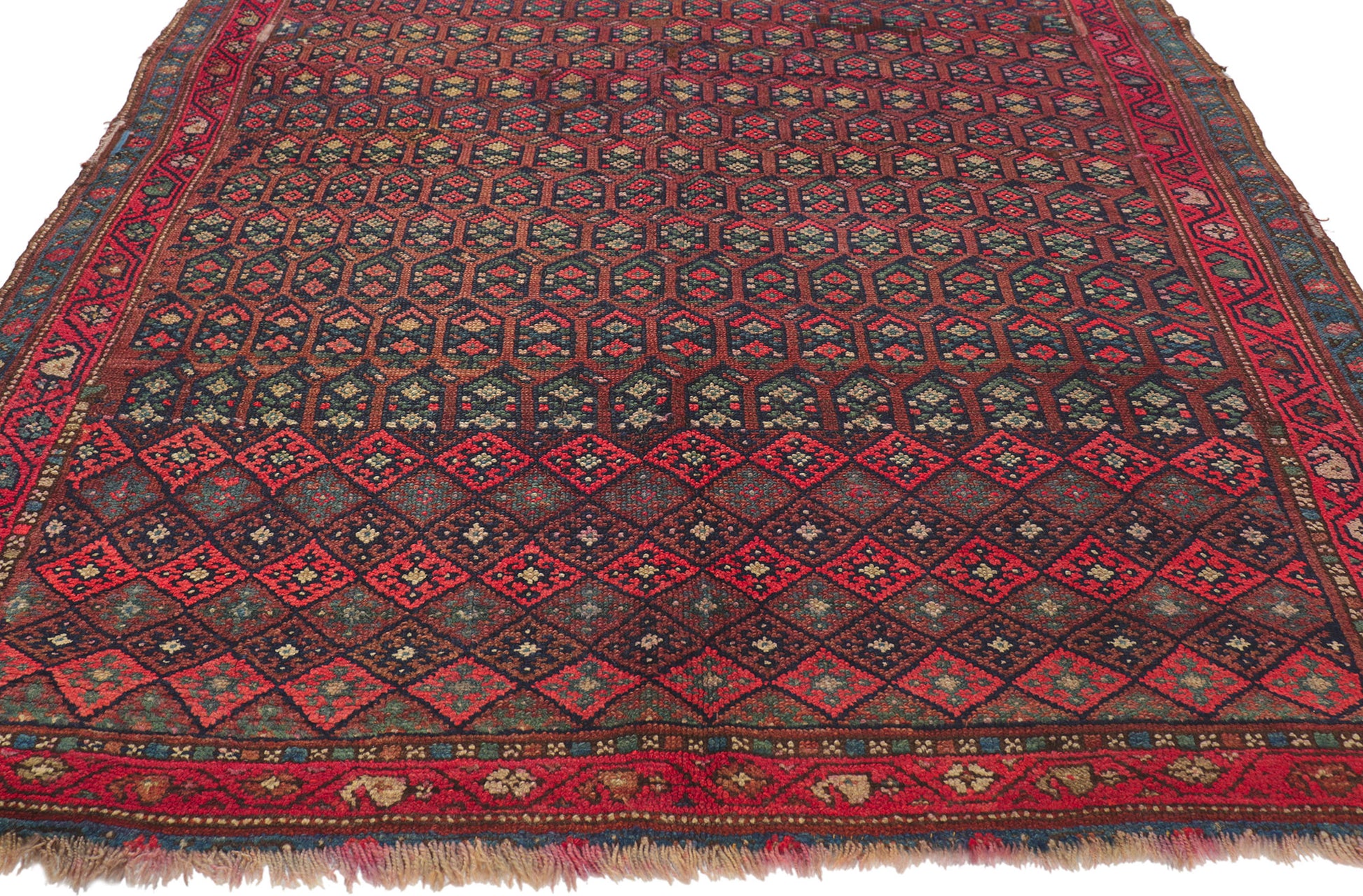 4 x 8 Antique Persian Kurdish Rug 72611