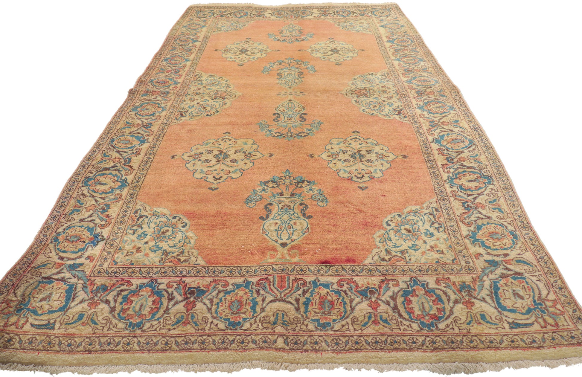 4 x 8 Vintage Persian Tabriz Rug 75204