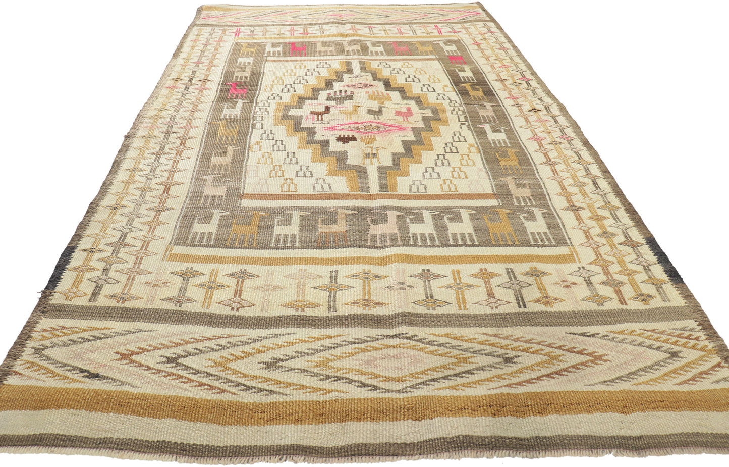 4 x 8 Vintage Turkish Kilim Rug 52725