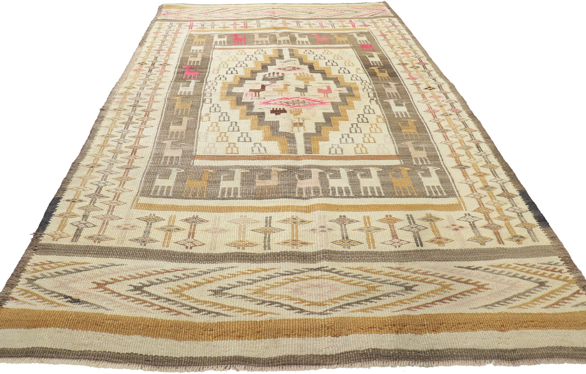 4 x 8 Vintage Turkish Kilim Rug 52725