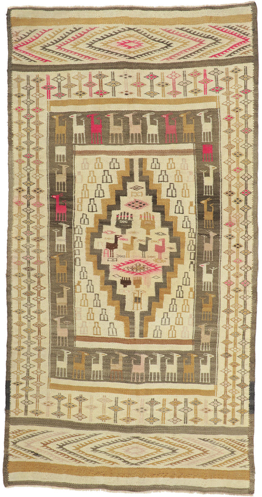 4 x 8 Vintage Turkish Kilim Rug 52725