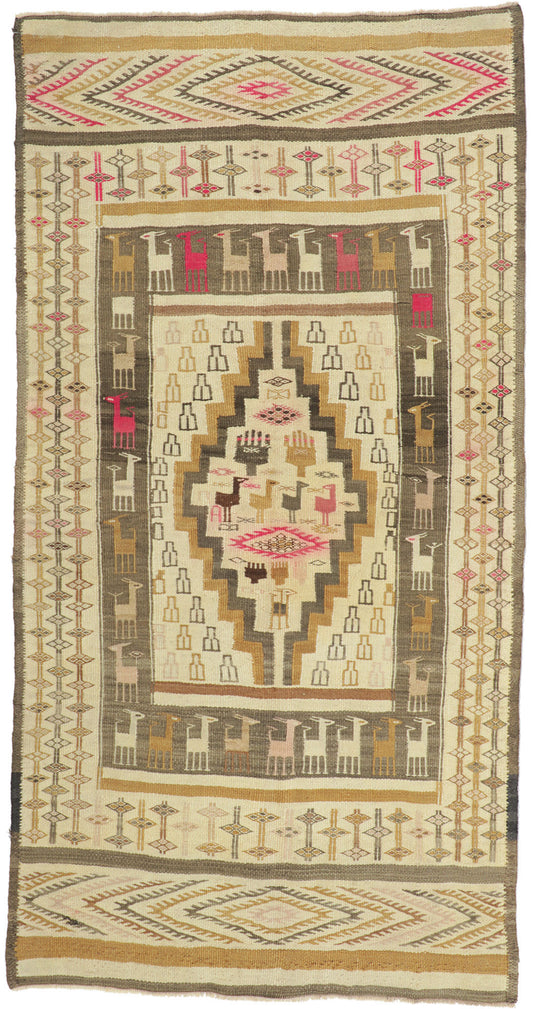 4 x 8 Vintage Turkish Kilim Rug 52725
