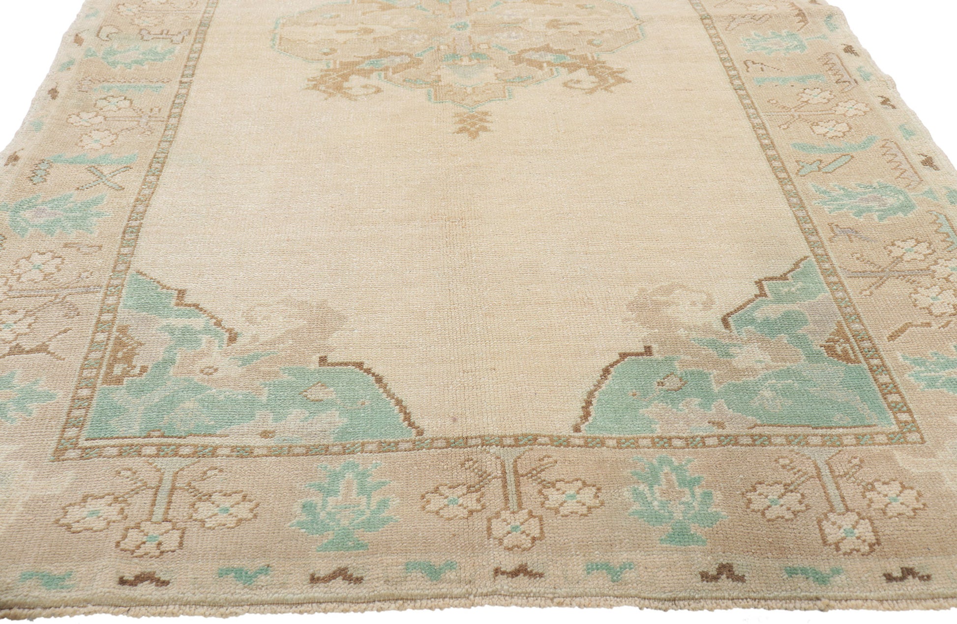 4 x 8 Vintage Turkish Oushak Rug 52972