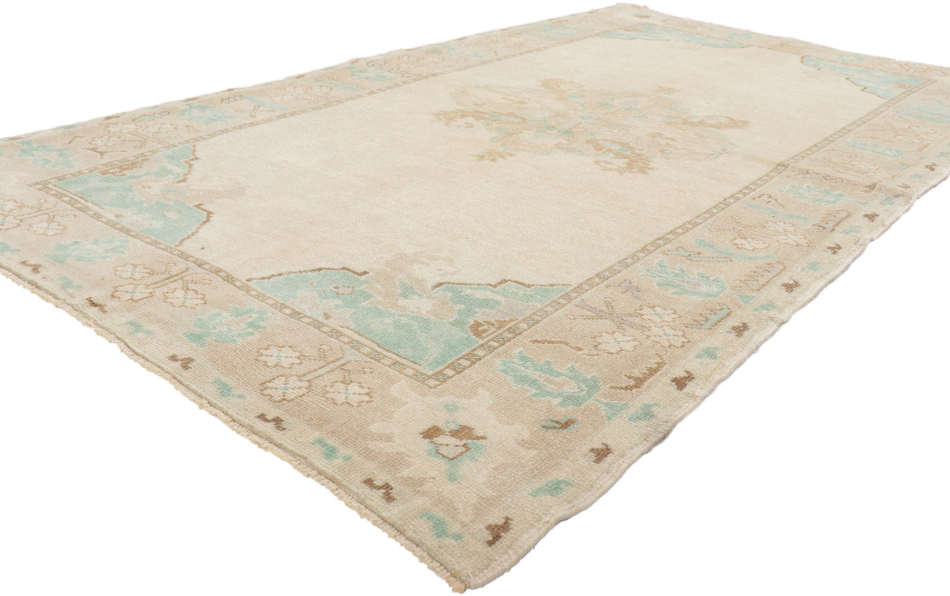 4 x 8 Vintage Turkish Oushak Rug 52972