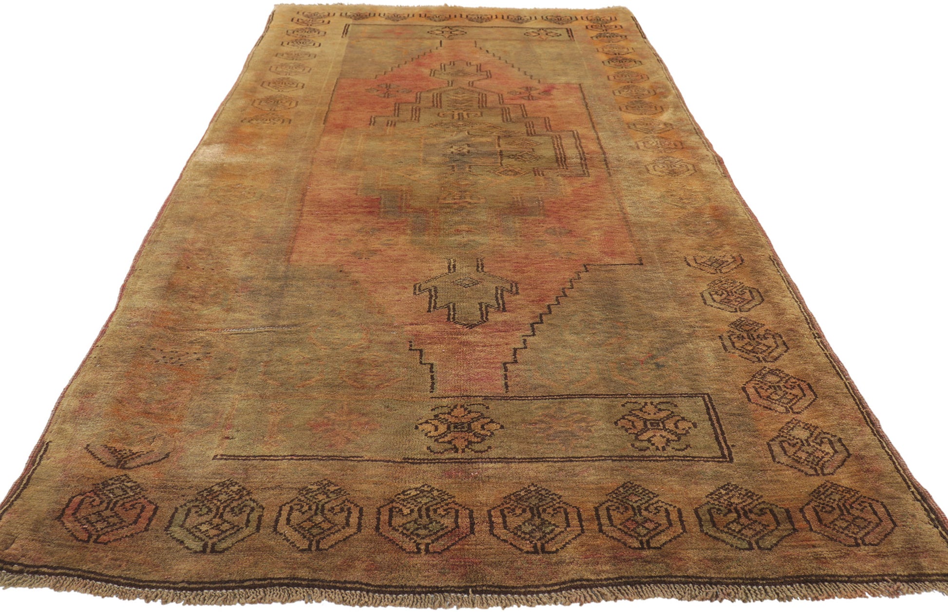 4 x 8 Vintage Turkish Oushak Rug 74114