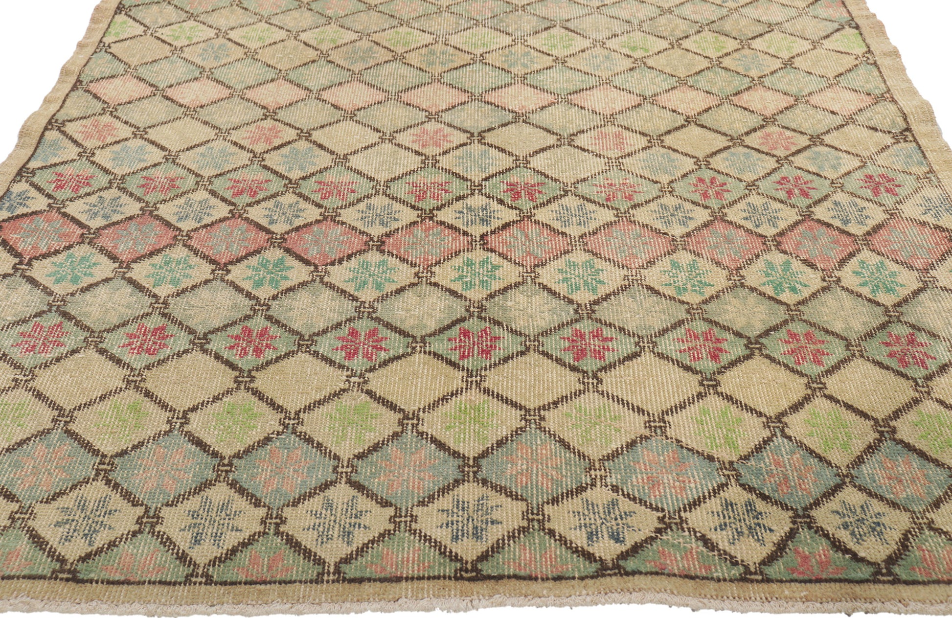 4 x 8 Vintage Turkish Sivas Rug 51003