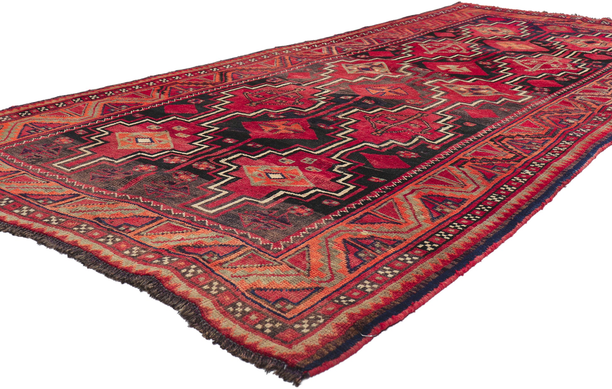 4 x 9 Vintage Persian Shiraz Rug 61221