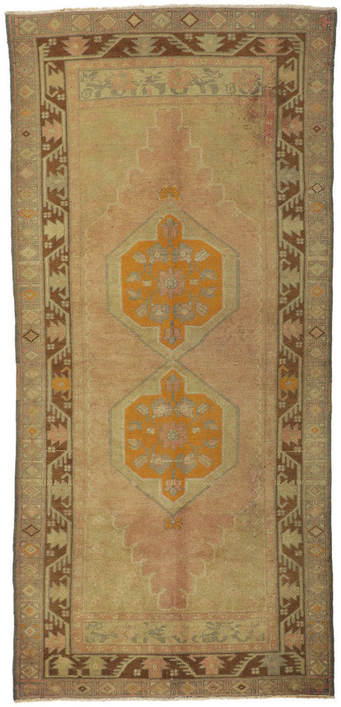 4 x 9 Vintage Turkish Oushak Rug 50398