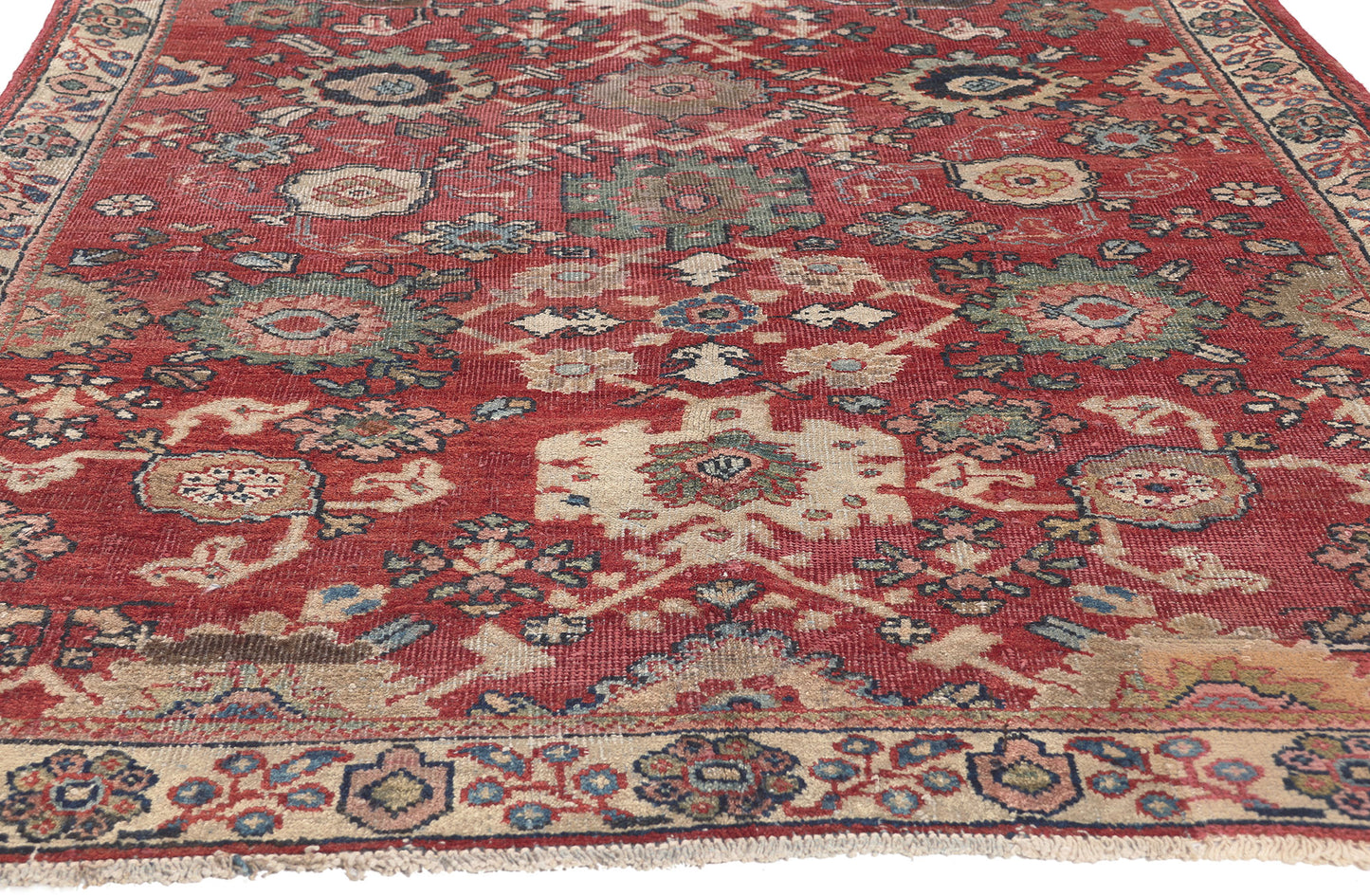 4 x 10 Vintage Persian Mahal Rug 75346