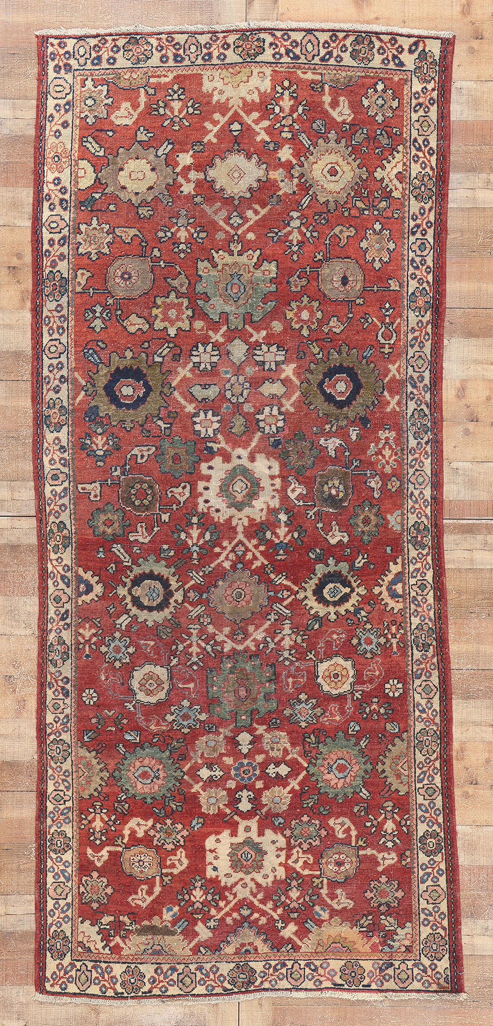 4 x 10 Vintage Persian Mahal Rug 75346