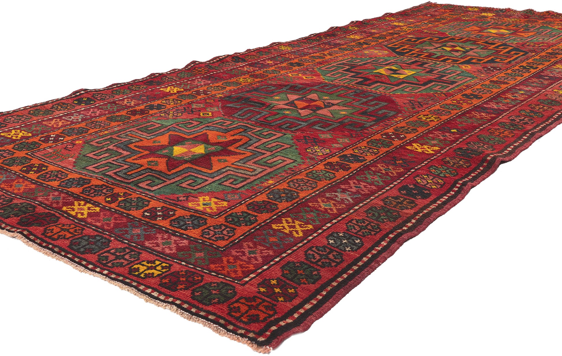 4 x 10 Vintage Kazak Afghan Rug 61235