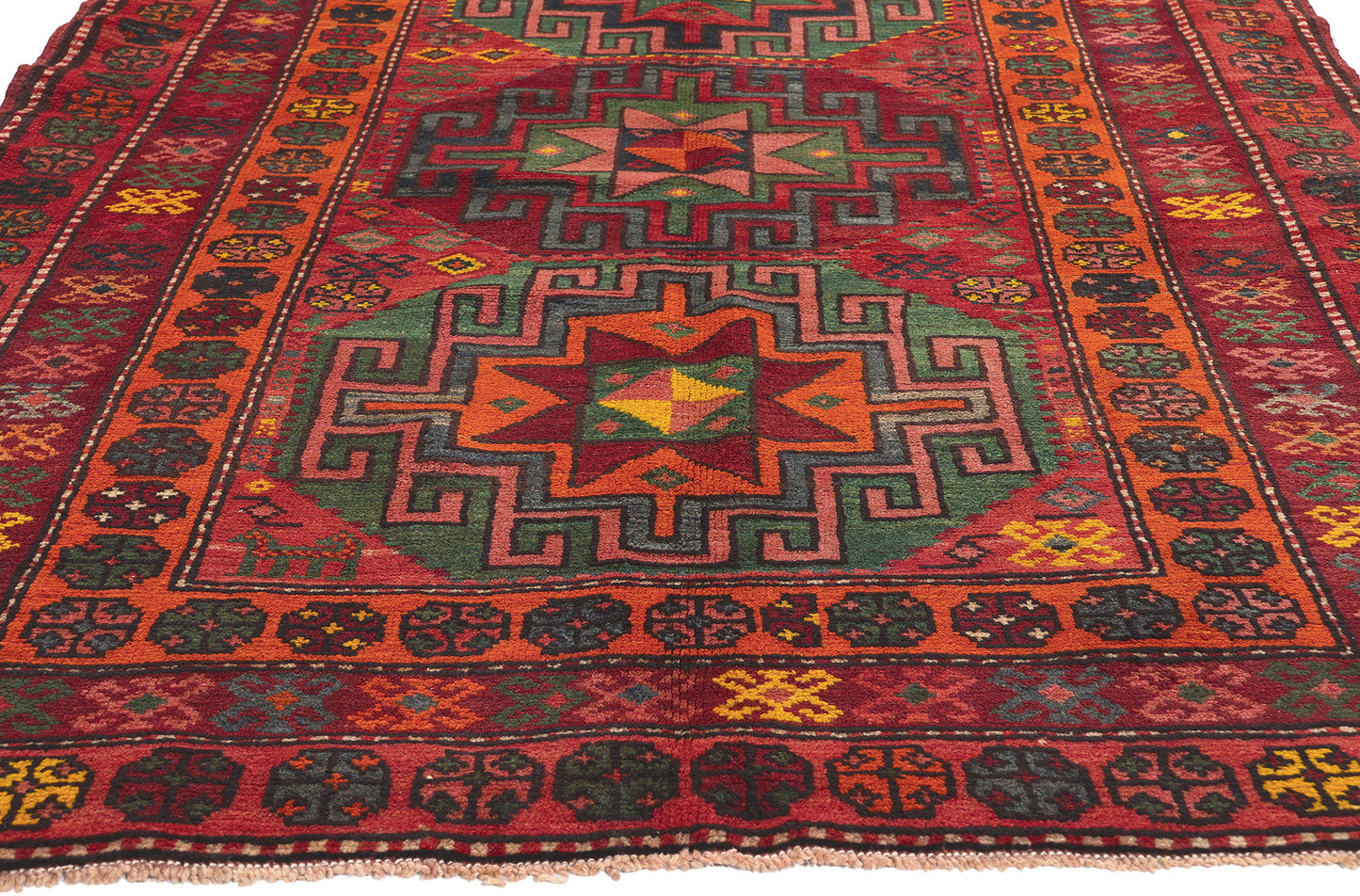 4 x 10 Vintage Kazak Afghan Rug 61235