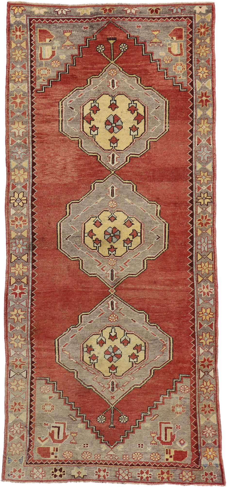 4 x 10 Vintage Turkish Oushak Rug 73891