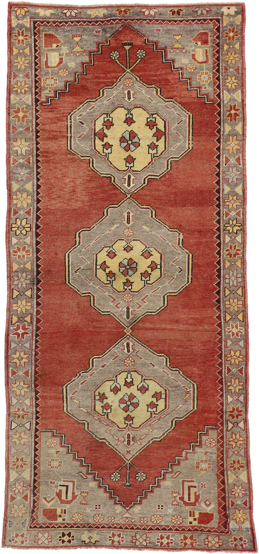 4 x 10 Vintage Turkish Oushak Rug 73891