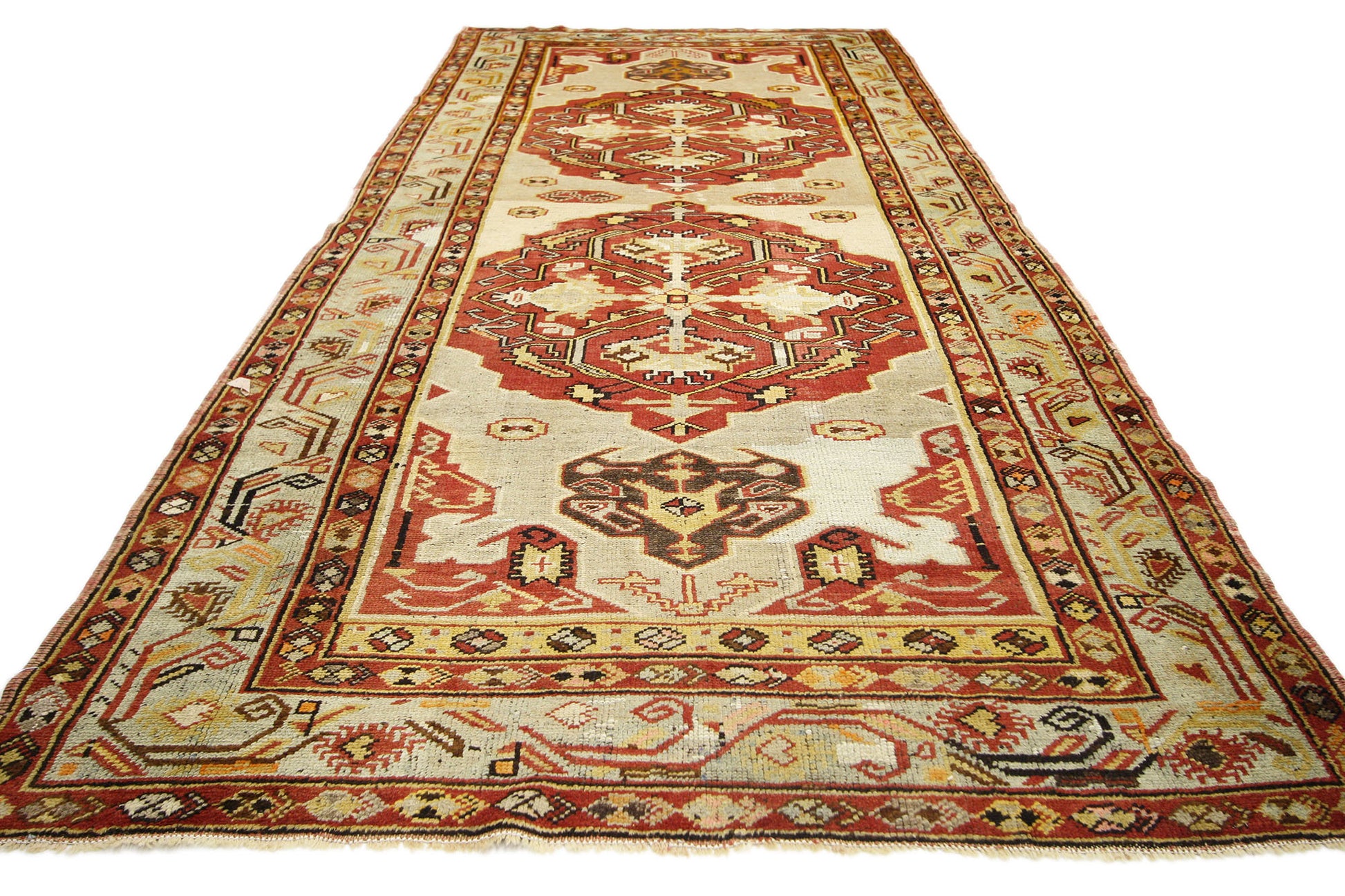 4 x 11 Vintage Turkish Oushak Rug 73769