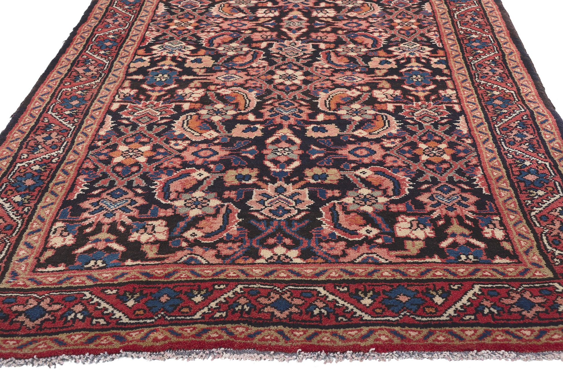 4 x 11 Vintage Persian Mahal Rug 61230
