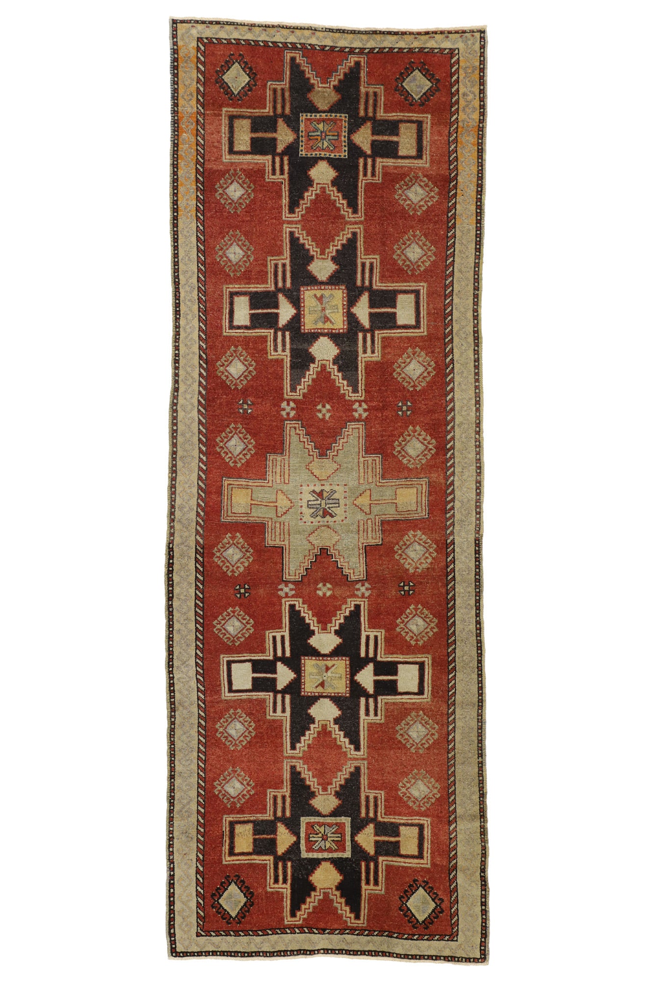 4 x 11 Vintage Turkish Oushak Runner 52389
