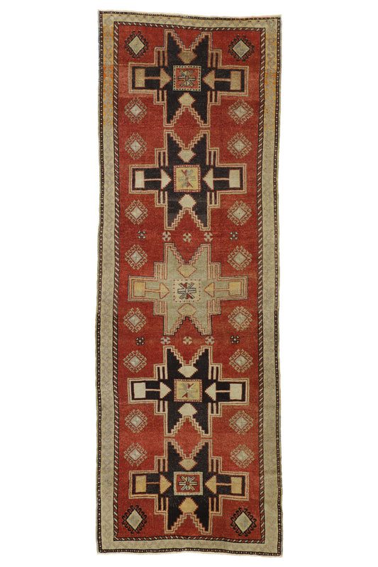 4 x 11 Vintage Turkish Oushak Runner 52389