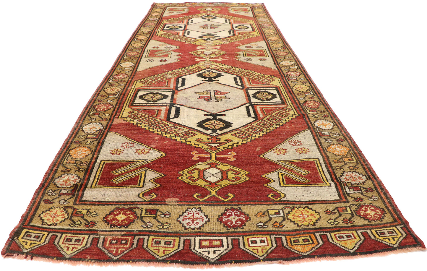 4 x 12 Vintage Turkish Oushak Rug 73938