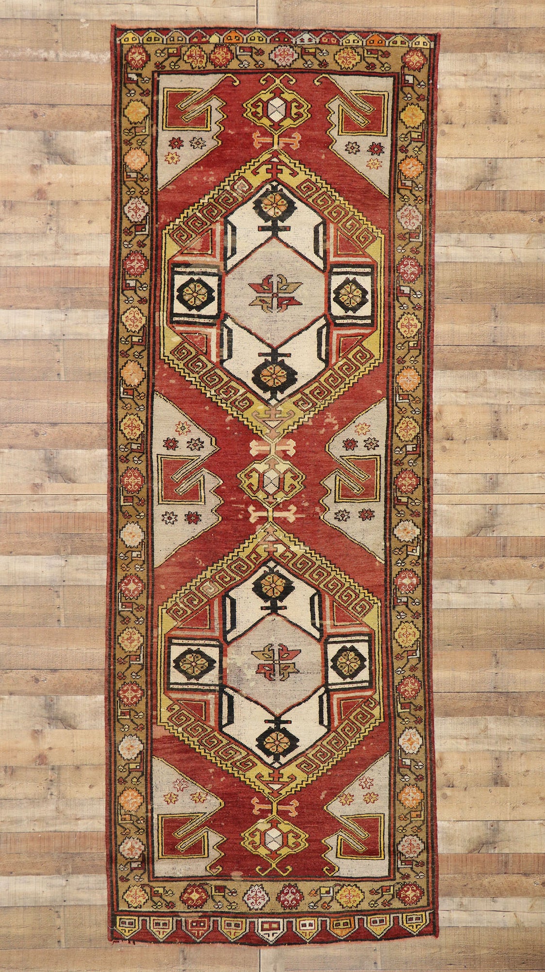 4 x 12 Vintage Turkish Oushak Rug 73938