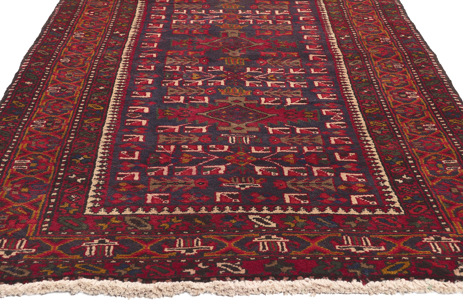 4 x 14 Antique Persian Heriz Rug 61254