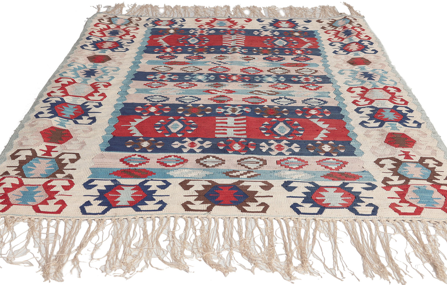 4 x 5 Vintage Turkish Kilim Silk Rug 78644